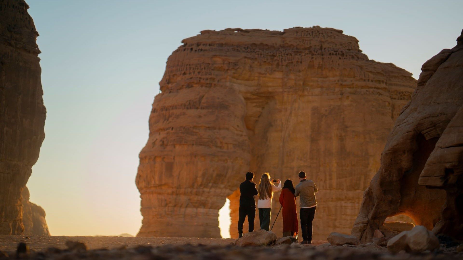 AlUla desert landscape at sunset